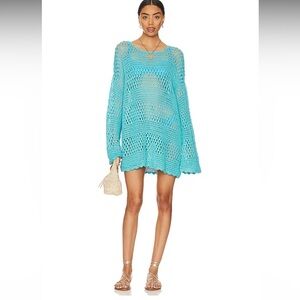 Show Me Your MuMu - Teal Women’s Crochet Paula Pullover Swim Cover-Up